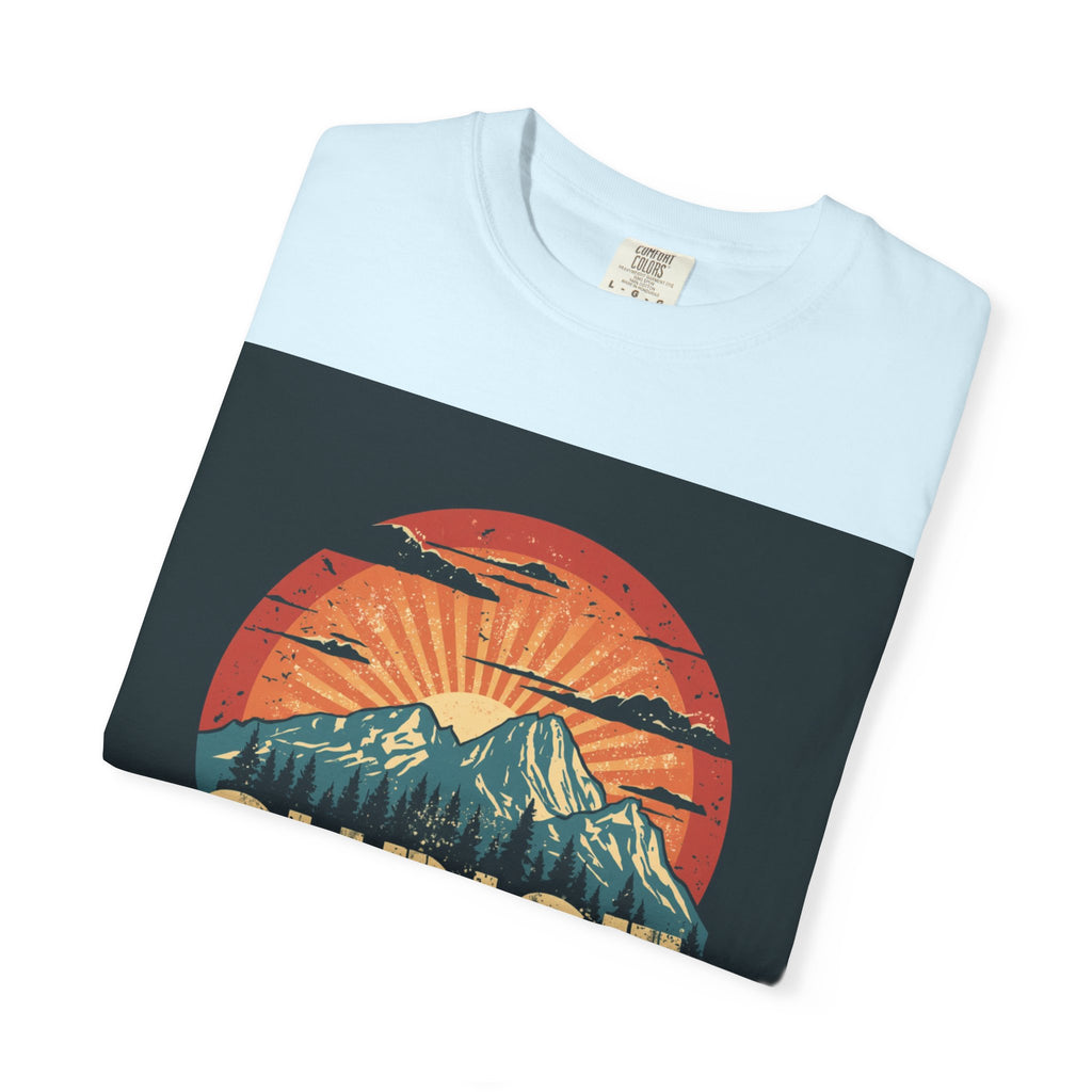 Christian Mountain T-Shirt — "I Can Do All Things Through Christ" Philippians 4:13 Vintage Sunset