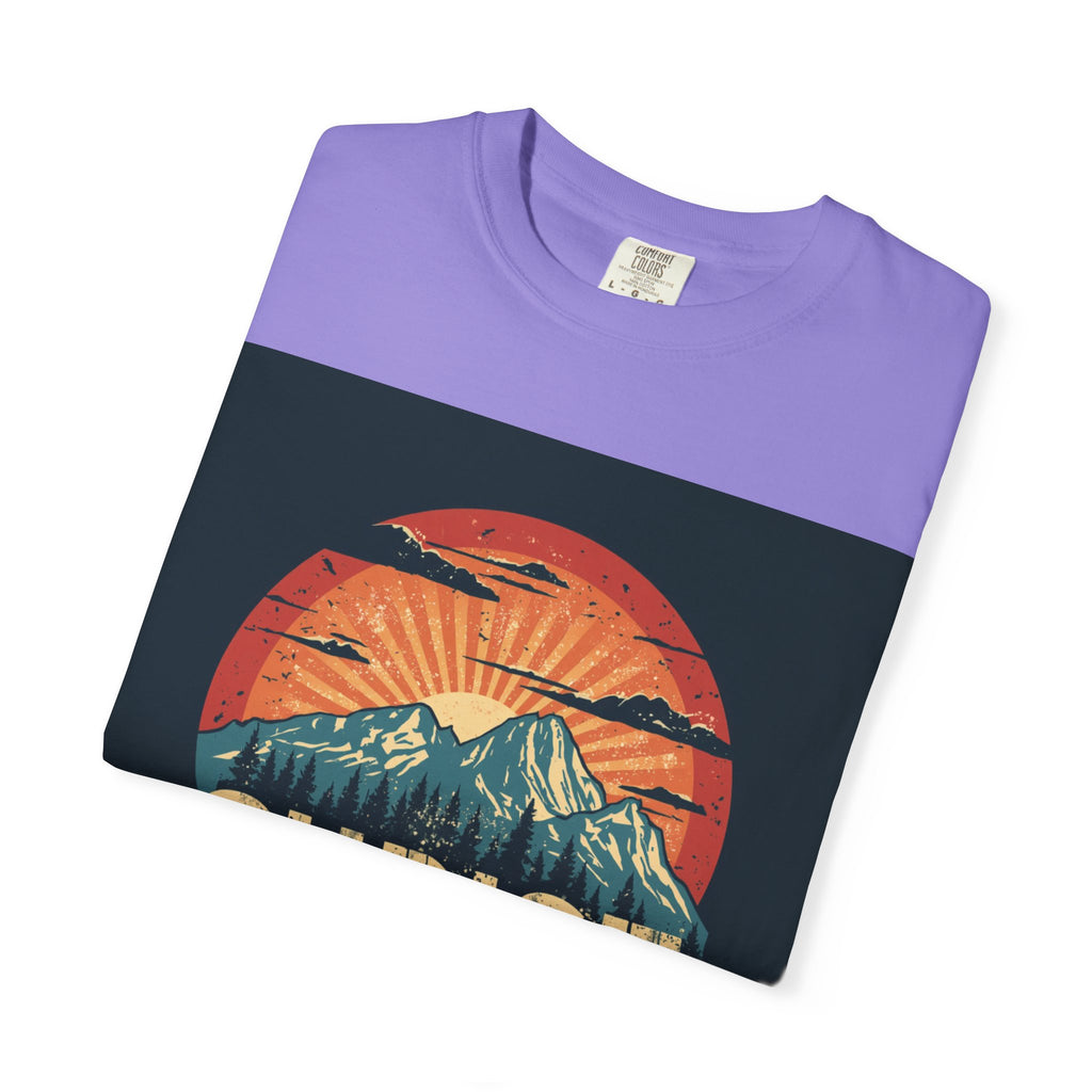 Christian Mountain T-Shirt — "I Can Do All Things Through Christ" Philippians 4:13 Vintage Sunset