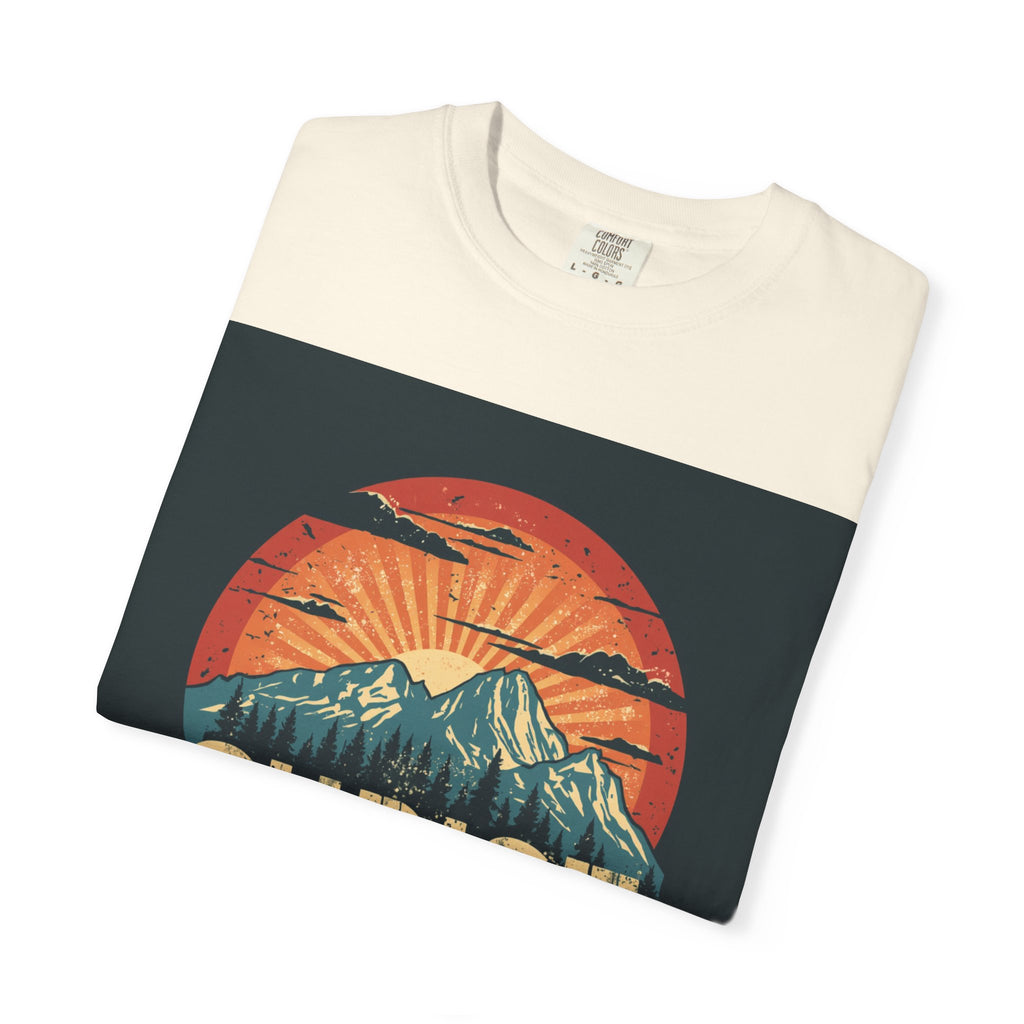 Christian Mountain T-Shirt — "I Can Do All Things Through Christ" Philippians 4:13 Vintage Sunset