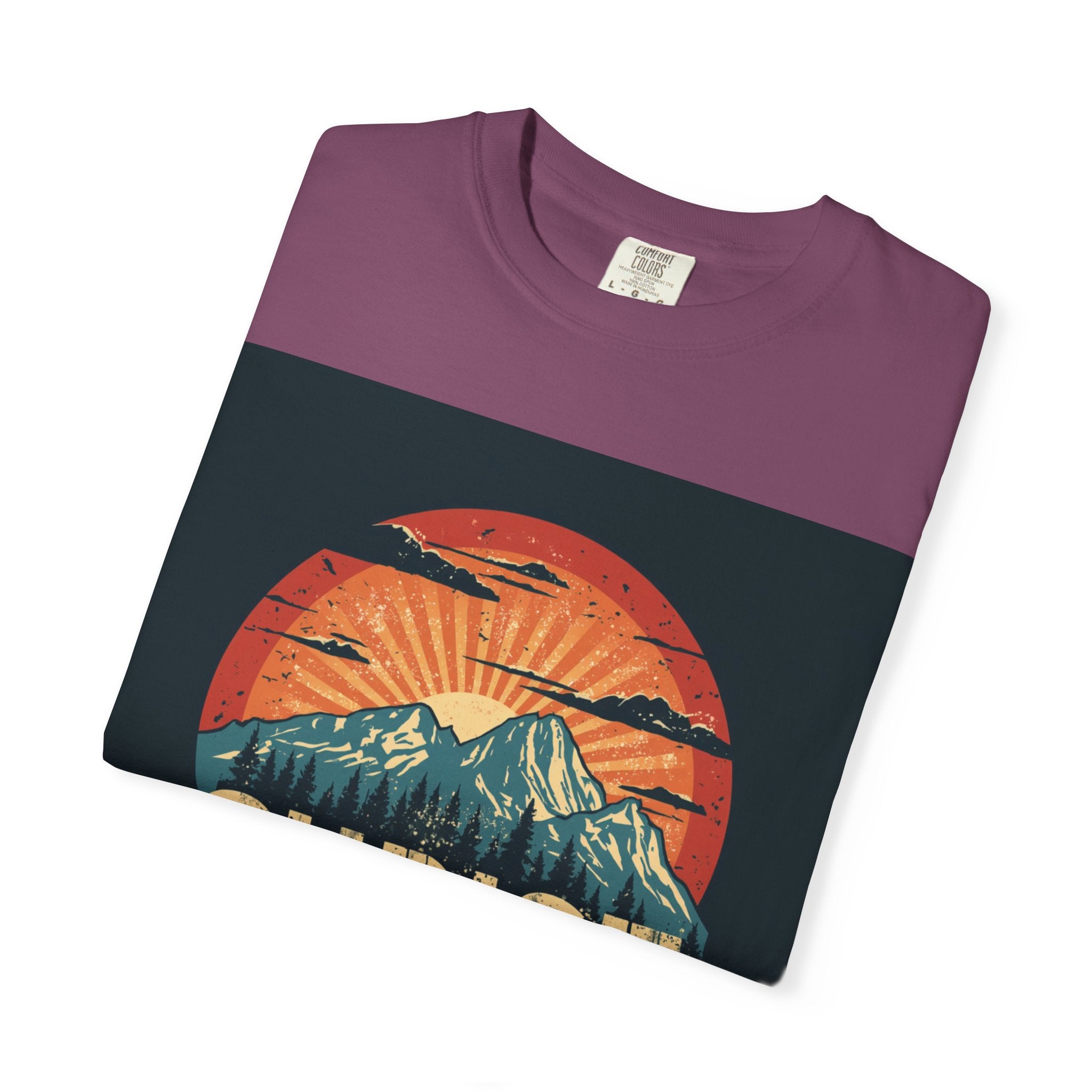 Christian Mountain T-Shirt — "I Can Do All Things Through Christ" Philippians 4:13 Vintage Sunset