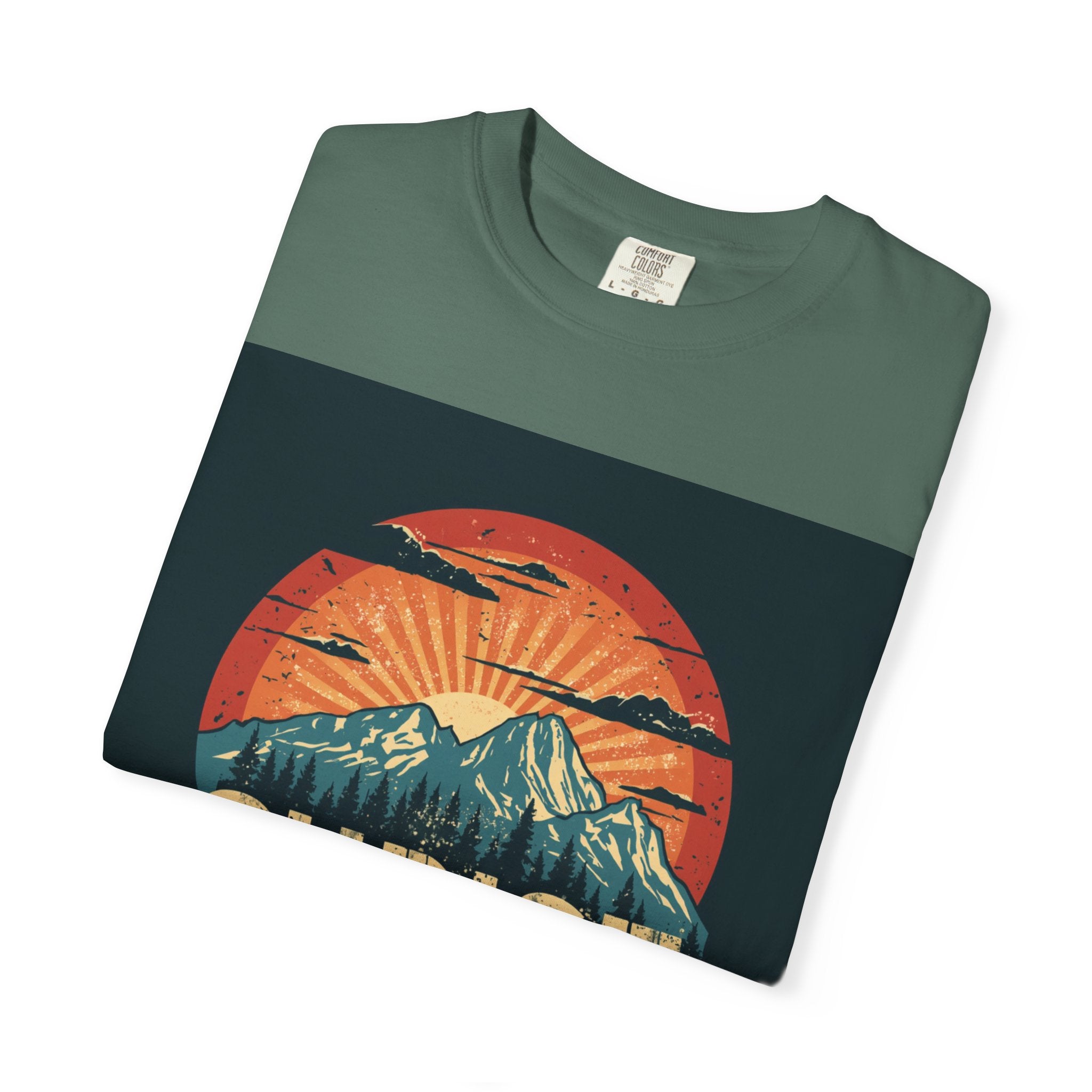 Christian Mountain T-Shirt — "I Can Do All Things Through Christ" Philippians 4:13 Vintage Sunset
