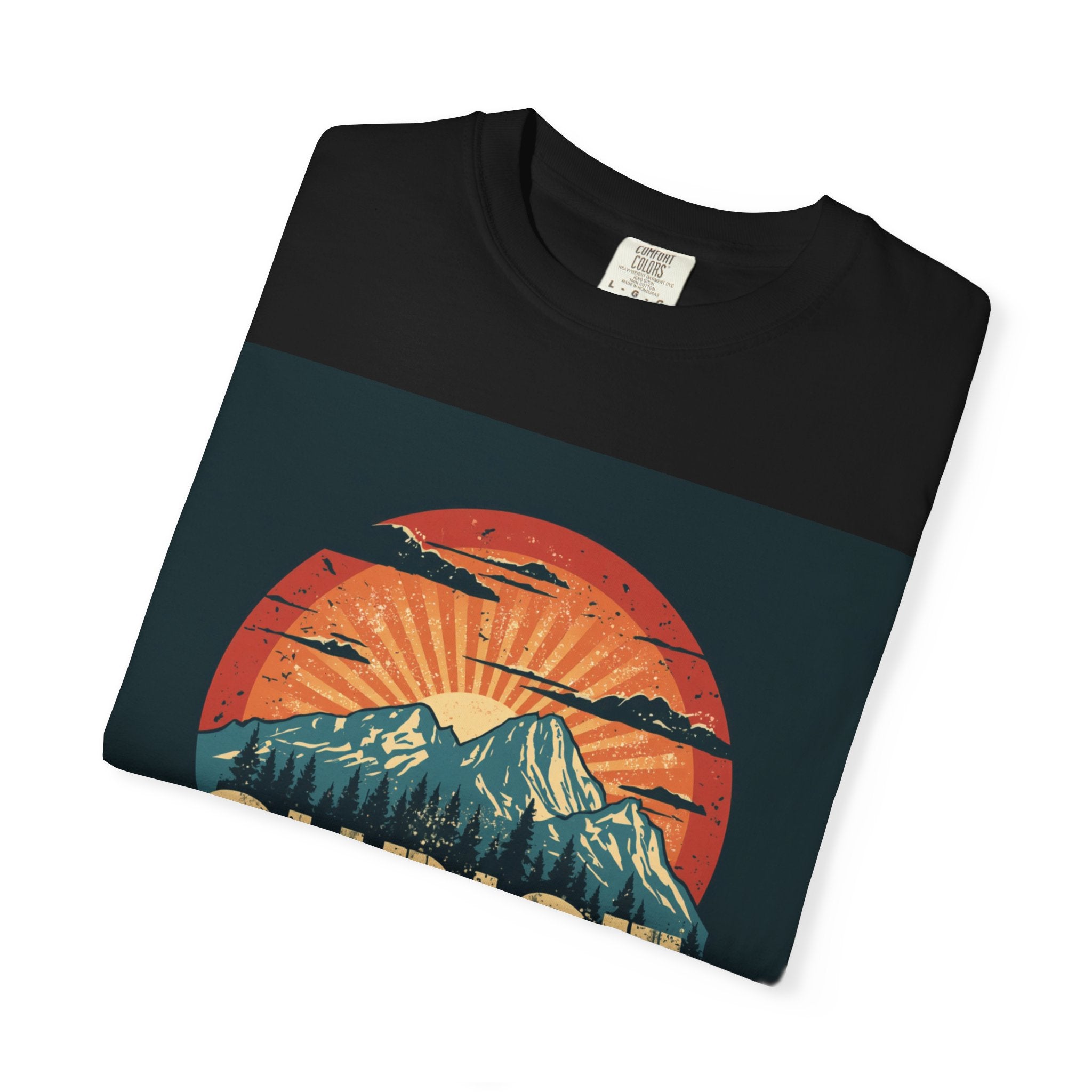 Christian Mountain T-Shirt — "I Can Do All Things Through Christ" Philippians 4:13 Vintage Sunset